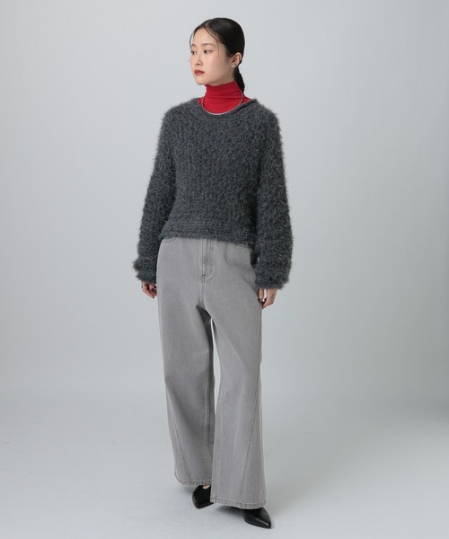 LEPSIM（レプシィム）の「切り替えワイドデニム　608248（デニムパンツ・レディース・ブルー/インディゴブルー/チャコールグレー・MEDIUM/LARGE）」の7枚目の写真