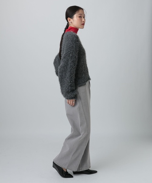 LEPSIM（レプシィム）の「切り替えワイドデニム　608248（デニムパンツ・レディース・ブルー/インディゴブルー/チャコールグレー・MEDIUM/LARGE）」の9枚目の写真