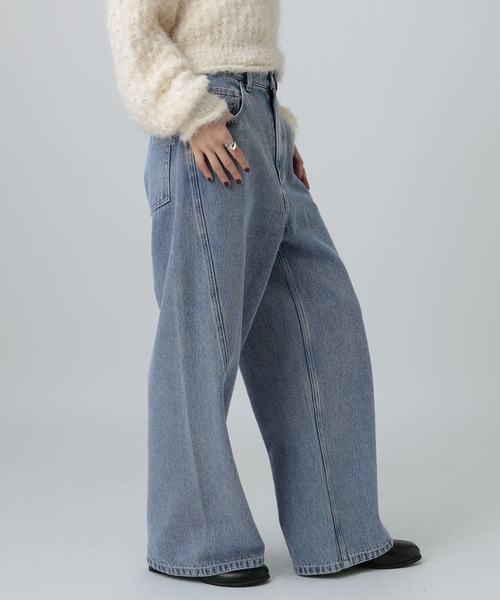 LEPSIM（レプシィム）の「切り替えワイドデニム　608248（デニムパンツ・レディース・ブルー/インディゴブルー/チャコールグレー・MEDIUM/LARGE）」の10枚目の写真