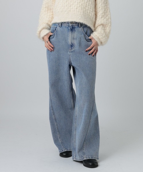 LEPSIM（レプシィム）の「切り替えワイドデニム　608248（デニムパンツ・レディース・ブルー/インディゴブルー/チャコールグレー・MEDIUM/LARGE）」の11枚目の写真