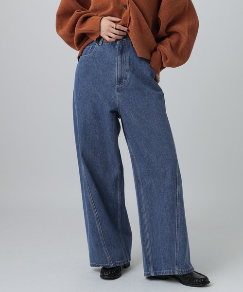 LEPSIM（レプシィム）の「切り替えワイドデニム　608248（デニムパンツ・レディース・ブルー/インディゴブルー/チャコールグレー・MEDIUM/LARGE）」の15枚目の写真