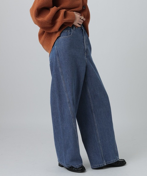 LEPSIM（レプシィム）の「切り替えワイドデニム　608248（デニムパンツ・レディース・ブルー/インディゴブルー/チャコールグレー・MEDIUM/LARGE）」の17枚目の写真