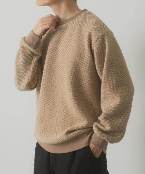 ITEMS URBANRESEARCH（アイテムズ アーバンリサーチ）の「フェザーヤーン クルーネック ニットソー（Tシャツ/カットソー・メンズ・イエロー/ブラック/モカ・LARGE/MEDIUM）」の3枚目の写真