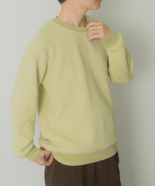 ITEMS URBANRESEARCH（アイテムズ アーバンリサーチ）の「フェザーヤーン クルーネック ニットソー（Tシャツ/カットソー・メンズ・イエロー/ブラック/モカ・LARGE/MEDIUM）」の15枚目の写真