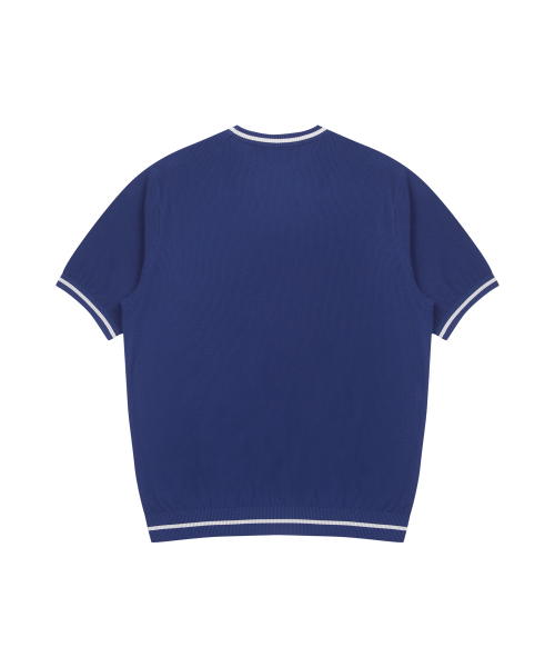 SOLEW(ソル)の「ラウンドネック半袖ニット_ネイビー(ニット/セーター・メンズ・その他・SMALL/MEDIUM/LARGE/X-LARGE)」の2枚目の写真