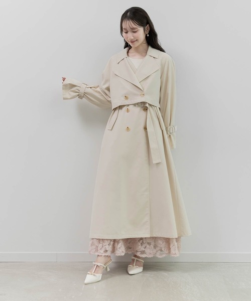 RANDA(ランダ)の「3WAYトレンチコート(トレンチコート・レディース・ベージュ/クリーム/ネイビー・0/1)」の2枚目の写真