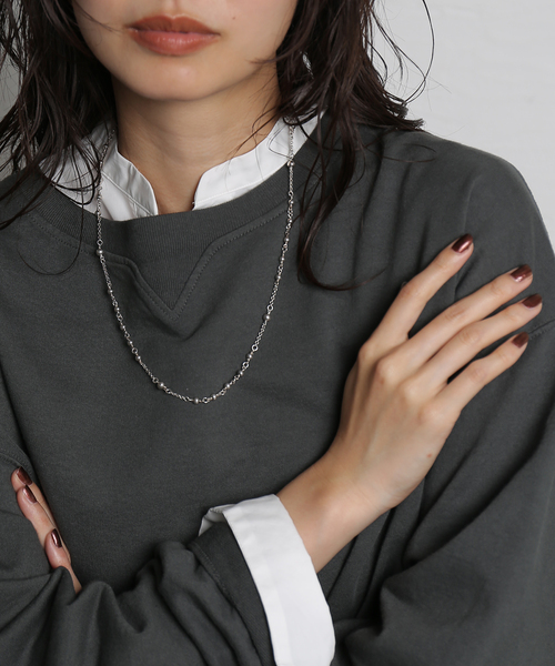 PHILIPPE AUDIBERT(フィリップ オーディベール)の「【PHILIPPE AUDIBERT】Wilna long necklace br(ネックレス・レディース・シルバー・FREE)」の1枚目の写真