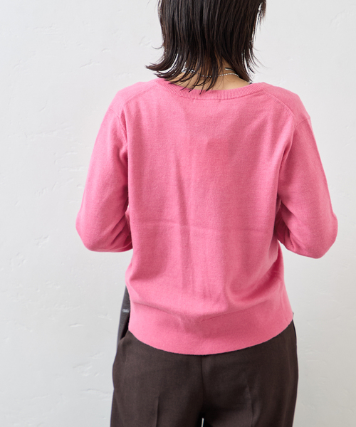 JOURNAL STANDARD（ジャーナルスタンダード）の「コンパクトニットカーディガン（カーディガン/ボレロ・レディース・ピンク/ブラウン/チャコールグレー・FREE）」の7枚目の写真