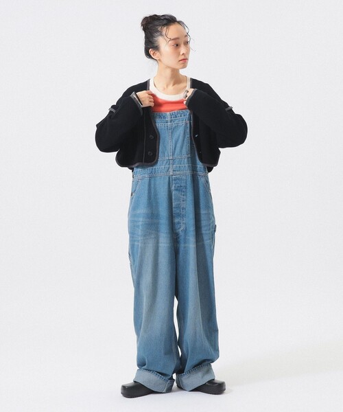 BEAMS BOY（ビームスボーイ）の「ショート ミリタリー ライナー カーディガン（カーディガン/ボレロ・レディース・ブラック/オリーブ・1/2）」の4枚目の写真