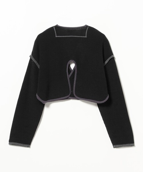 BEAMS BOY（ビームスボーイ）の「ショート ミリタリー ライナー カーディガン（カーディガン/ボレロ・レディース・ブラック/オリーブ・1/2）」の12枚目の写真