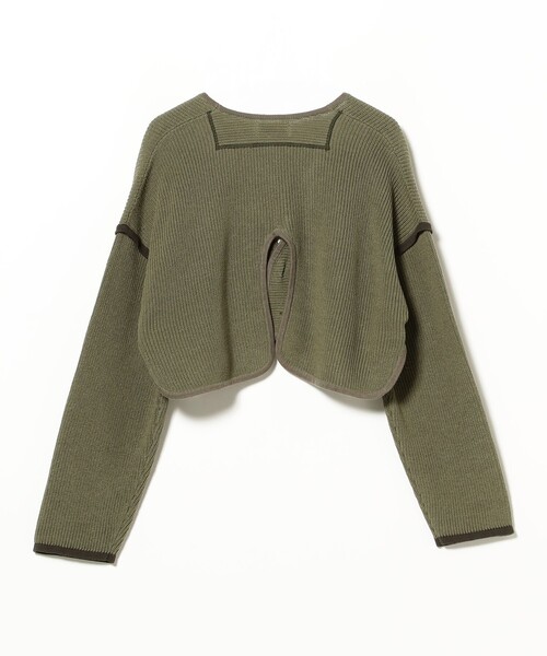 BEAMS BOY（ビームスボーイ）の「ショート ミリタリー ライナー カーディガン（カーディガン/ボレロ・レディース・ブラック/オリーブ・1/2）」の17枚目の写真