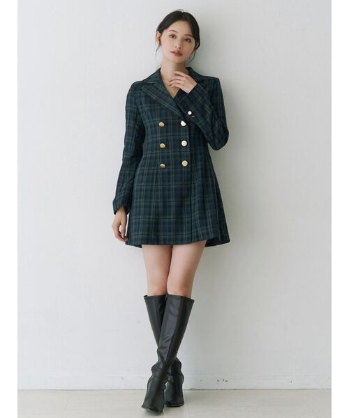 MERCURYDUO（マーキュリーデュオ）の「【追加生産】2WAYフィット&フレアジャケットワンピース（ワンピース・レディース・アイボリー/グレー・MEDIUM/SMALL）」の7枚目の写真