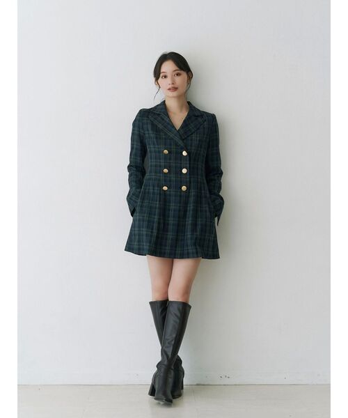 MERCURYDUO（マーキュリーデュオ）の「【追加生産】2WAYフィット&フレアジャケットワンピース（ワンピース・レディース・アイボリー/グレー・MEDIUM/SMALL）」の12枚目の写真
