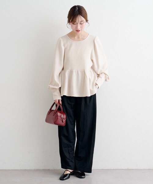 Kastane（カスタネ）の「【一部店舗限定/セットアップ対応】B ニットライクスウェットペプラムトップス（スウェット・レディース・グレー/チャコールグレー/アイボリー・FREE）」の10枚目の写真