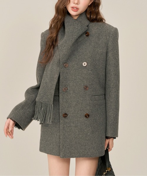 マフラーカラーPコート（ピーコート）｜AMAJI（アマジ）のファッション