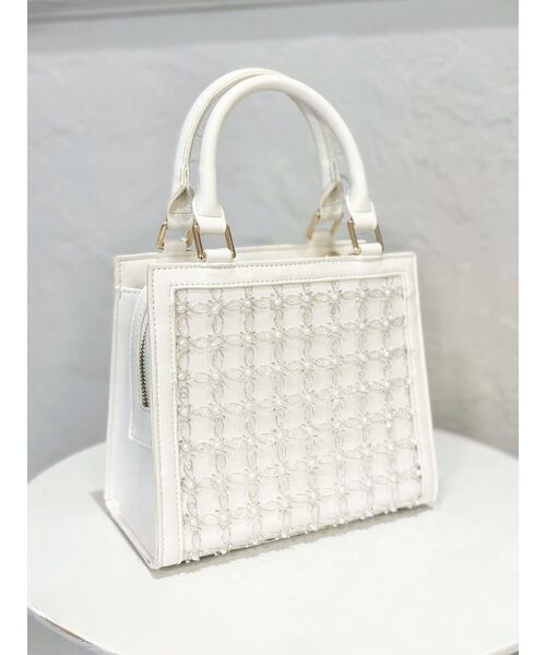 RESEXXY（リゼクシー）の「シャイニースクエアハンドバッグ（ハンドバッグ・レディース・ホワイト/ピンク・FREE）」の2枚目の写真