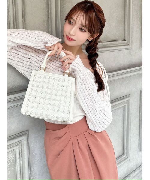 RESEXXY（リゼクシー）の「シャイニースクエアハンドバッグ（ハンドバッグ・レディース・ホワイト/ピンク・FREE）」の9枚目の写真