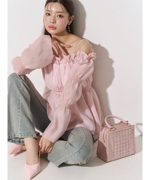 RESEXXY（リゼクシー）の「シャイニースクエアハンドバッグ（ハンドバッグ・レディース・ホワイト/ピンク・FREE）」の14枚目の写真