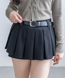 clear | ベルト付きプリーツミニスカート［韓国ファッション カジュアル ガーリー］≪新色追加≫(スカート)