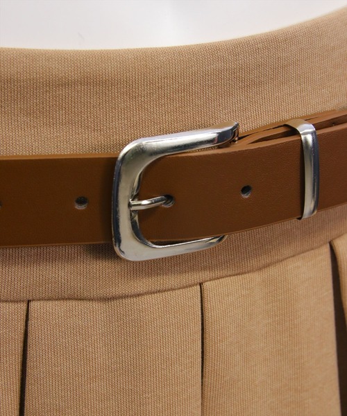 clear（クリア）の「ベルト付きプリーツミニスカート［韓国ファッション カジュアル ガーリー］≪新色追加≫（スカート・レディース・ブラック/チャコールグレー/ベージュ/ライトベージュ・S/M）」の10枚目の写真