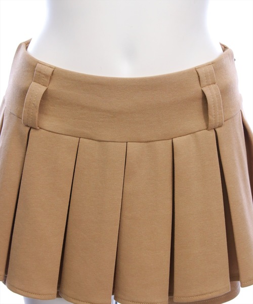 clear（クリア）の「ベルト付きプリーツミニスカート［韓国ファッション カジュアル ガーリー］≪新色追加≫（スカート・レディース・ブラック/チャコールグレー/ベージュ/ライトベージュ・S/M）」の17枚目の写真