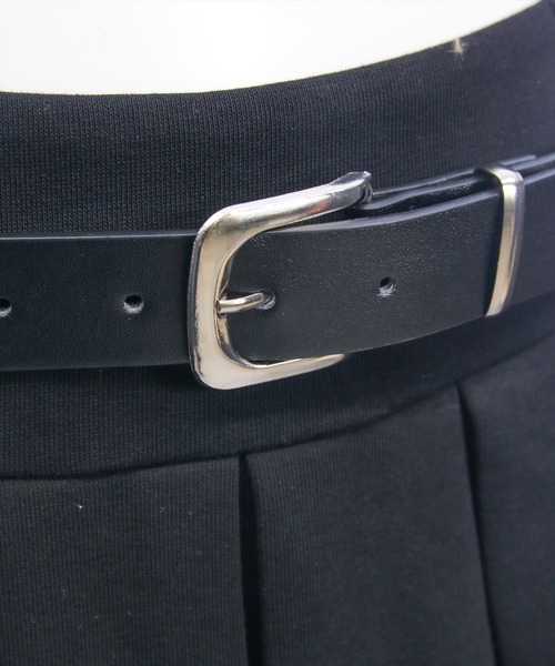 clear（クリア）の「ベルト付きプリーツミニスカート［韓国ファッション カジュアル ガーリー］≪新色追加≫（スカート・レディース・ブラック/チャコールグレー/ベージュ/ライトベージュ・S/M）」の8枚目の写真