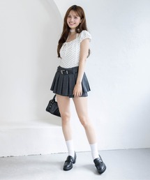 ミニスカート プリーツスカート ミニ」に該当するグレー/灰色系の