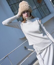 Cut out Strap Ribbed Sleeveless Span Tshirts Cream