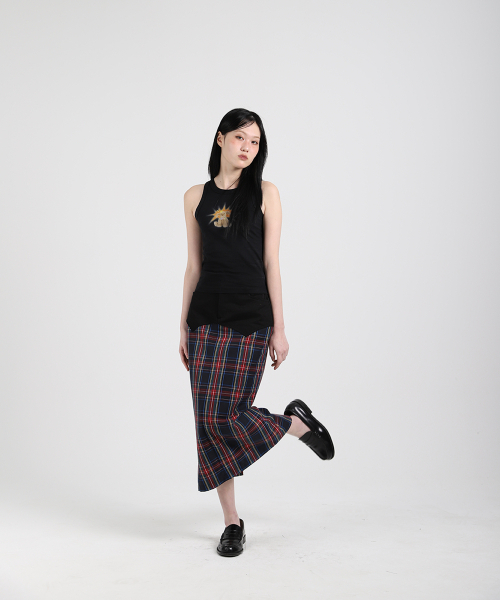 COTTONREBIRTHCLUB（コットンリバースクラブ）の「チェックロングスカート（ブルー）（スカート・レディース・その他・SMALL/MEDIUM）」の3枚目の写真