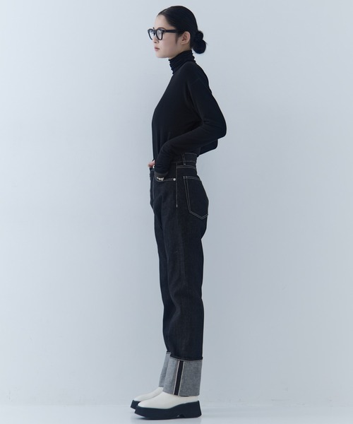 beautiful people（ビューティフルピープル）の「【beautiful people/ビューティフルピープル】selvedge denim woman fits/セルヴィッジデニムウォマンフィッツ（デニムパンツ・レディース・ブラック/ダークインディゴブルー・34/36）」の5枚目の写真
