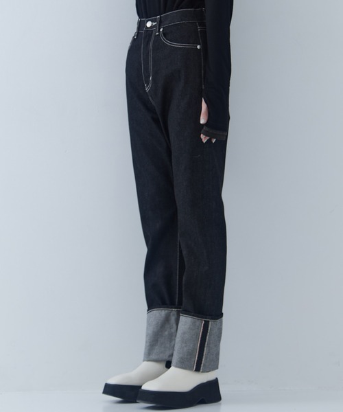 beautiful people（ビューティフルピープル）の「【beautiful people/ビューティフルピープル】selvedge denim woman fits/セルヴィッジデニムウォマンフィッツ（デニムパンツ・レディース・ブラック/ダークインディゴブルー・34/36）」の7枚目の写真