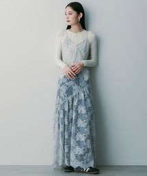 レース フラワー キャミソール ワンピース」に該当するファッション