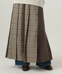 BAYFLOW | [巻きスカートとしても]チェック切替プリーツスカート(スカート)