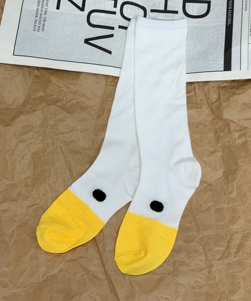 NOLITA LABORATORY（ノリータラボラトリー）の「【 NOLITA / ノリータ 】あひるモチーフ ダック フェイスソックス アニマルデザイン ユニセックス 靴下（ソックス/靴下・レディース・ホワイト・FREE）」の2枚目の写真