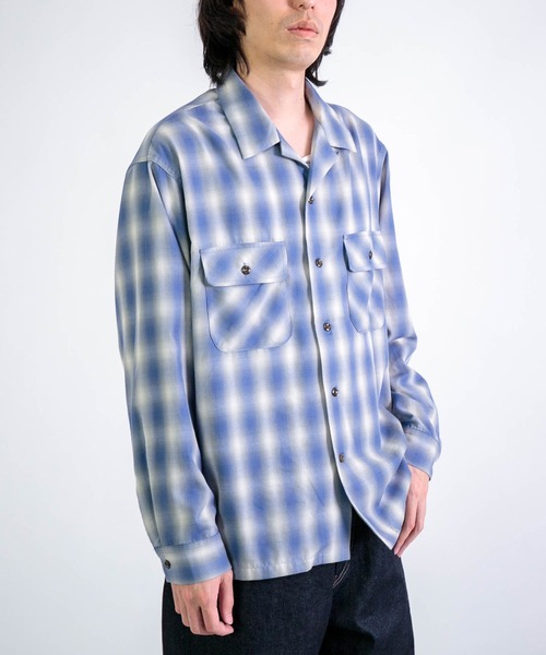 BIG MAC（ビッグマック）の「[BIGMAC] OPEN COLLAR SHIRTS（シャツ/ブラウス・メンズ・ブルー系その他/ホワイト系その他・38/40）」の3枚目の写真