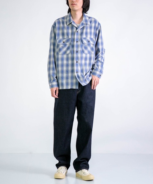 BIG MAC（ビッグマック）の「[BIGMAC] OPEN COLLAR SHIRTS（シャツ/ブラウス・メンズ・ブルー系その他/ホワイト系その他・38/40）」の4枚目の写真