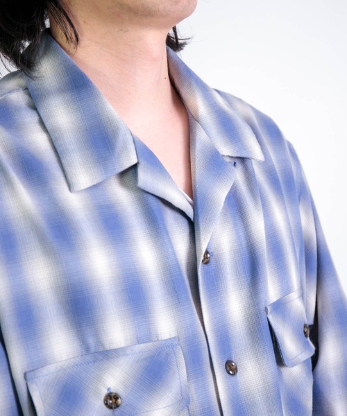 BIG MAC（ビッグマック）の「[BIGMAC] OPEN COLLAR SHIRTS（シャツ/ブラウス・メンズ・ブルー系その他/ホワイト系その他・38/40）」の13枚目の写真