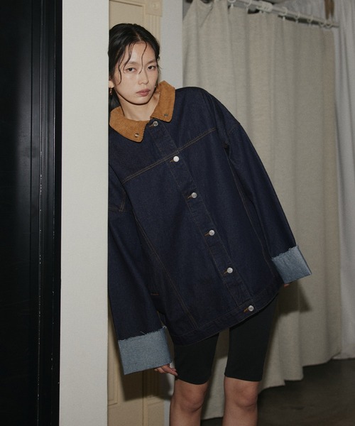 コーデュロイカラーデニムジャケット（デニムジャケット）｜hellam（へ