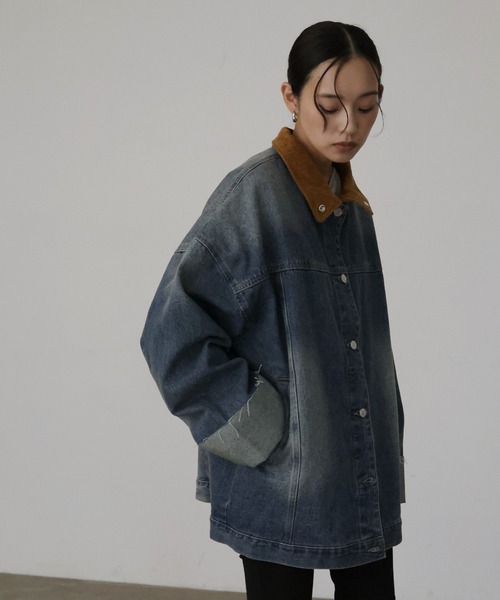 hellam（へラム）の「コーデュロイカラーデニムジャケット（デニム
