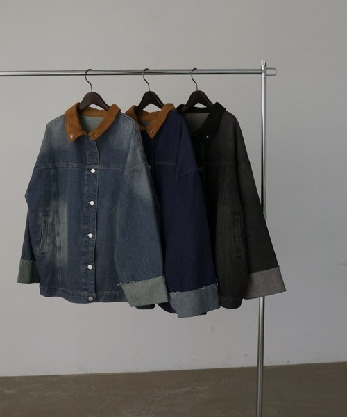 hellam（へラム）の「コーデュロイカラーデニムジャケット（デニム