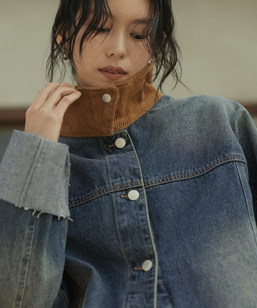 コーデュロイカラーデニムジャケット（デニムジャケット）｜hellam（へ