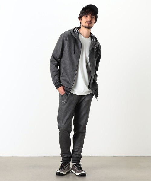 NICOLE CLUB FOR MEN（ニコルクラブフォーメン）の「【NICOLE SPORTS】ダンボールニットジップパーカー（パーカー・メンズ・チャコールグレー/ブラック/カーキ・L/M/XL）」の4枚目の写真