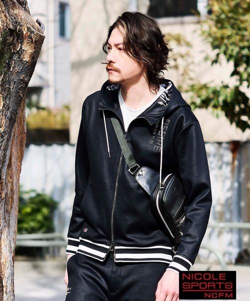 NICOLE CLUB FOR MEN(ニコルクラブフォーメン)の「【NICOLE SPORTS】ダンボールニットジップパーカー(パーカー・メンズ・チャコールグレー/ブラック/カーキ・L/M/XL)」の1枚目の写真