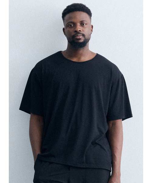 AIRIT(アイリット)の「ソフトスcoopネックショートスリーブAM1191 BK(Tシャツ/カットソー・メンズ・ブラック・FREE)」の1枚目の写真