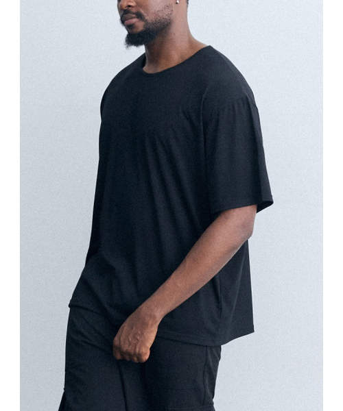 AIRIT(アイリット)の「ソフトスcoopネックショートスリーブAM1191 BK(Tシャツ/カットソー・メンズ・ブラック・FREE)」の2枚目の写真