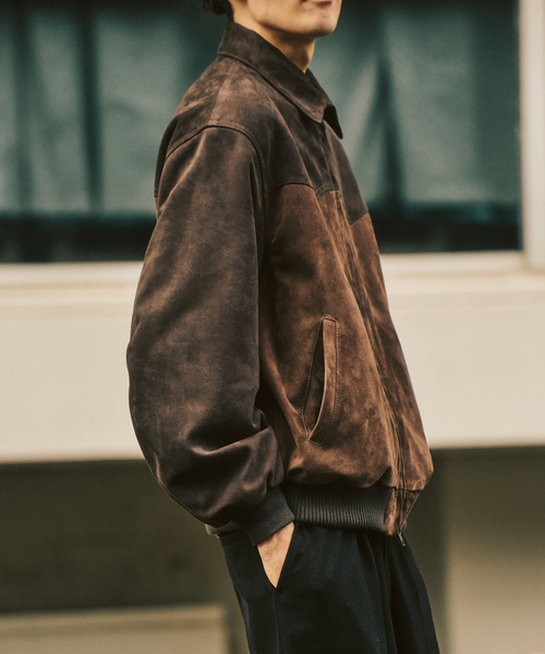 417 EDIFICE（フォーワンセブンエディフィス）の「ラムスエード ジップヨークジャケット（ライダースジャケット・メンズ・ブラウン・MEDIUM/LARGE）」の9枚目の写真