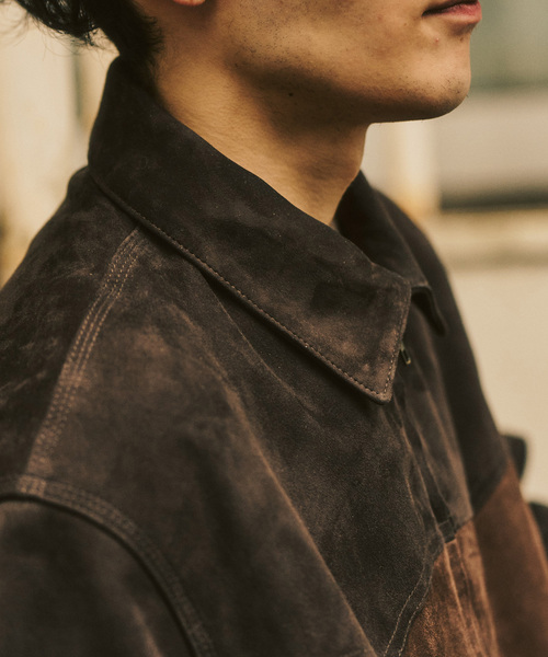 417 EDIFICE（フォーワンセブンエディフィス）の「ラムスエード ジップヨークジャケット（ライダースジャケット・メンズ・ブラウン・MEDIUM/LARGE）」の8枚目の写真