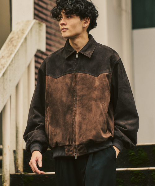 417 EDIFICE（フォーワンセブンエディフィス）の「ラムスエード ジップヨークジャケット（ライダースジャケット・メンズ・ブラウン・MEDIUM/LARGE）」の5枚目の写真