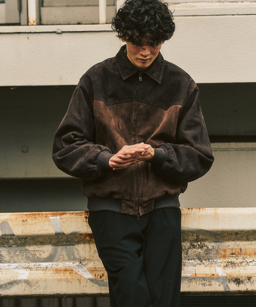 417 EDIFICE（フォーワンセブンエディフィス）の「ラムスエード ジップヨークジャケット（ライダースジャケット・メンズ・ブラウン・MEDIUM/LARGE）」の4枚目の写真