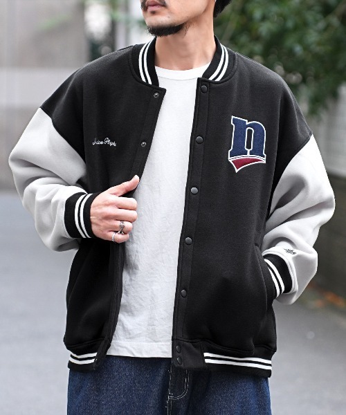 LUXSTYLE(ラグスタイル)の「裏起毛ヘビーウエイトスタジャン(スタジャン・メンズ・ブラック・M/L/XL)」の1枚目の写真